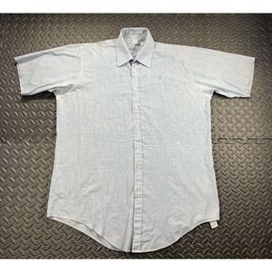 Members Only Shirt Adult Extra Large Tall Blue Button Up Short Sleeve Preppy Men